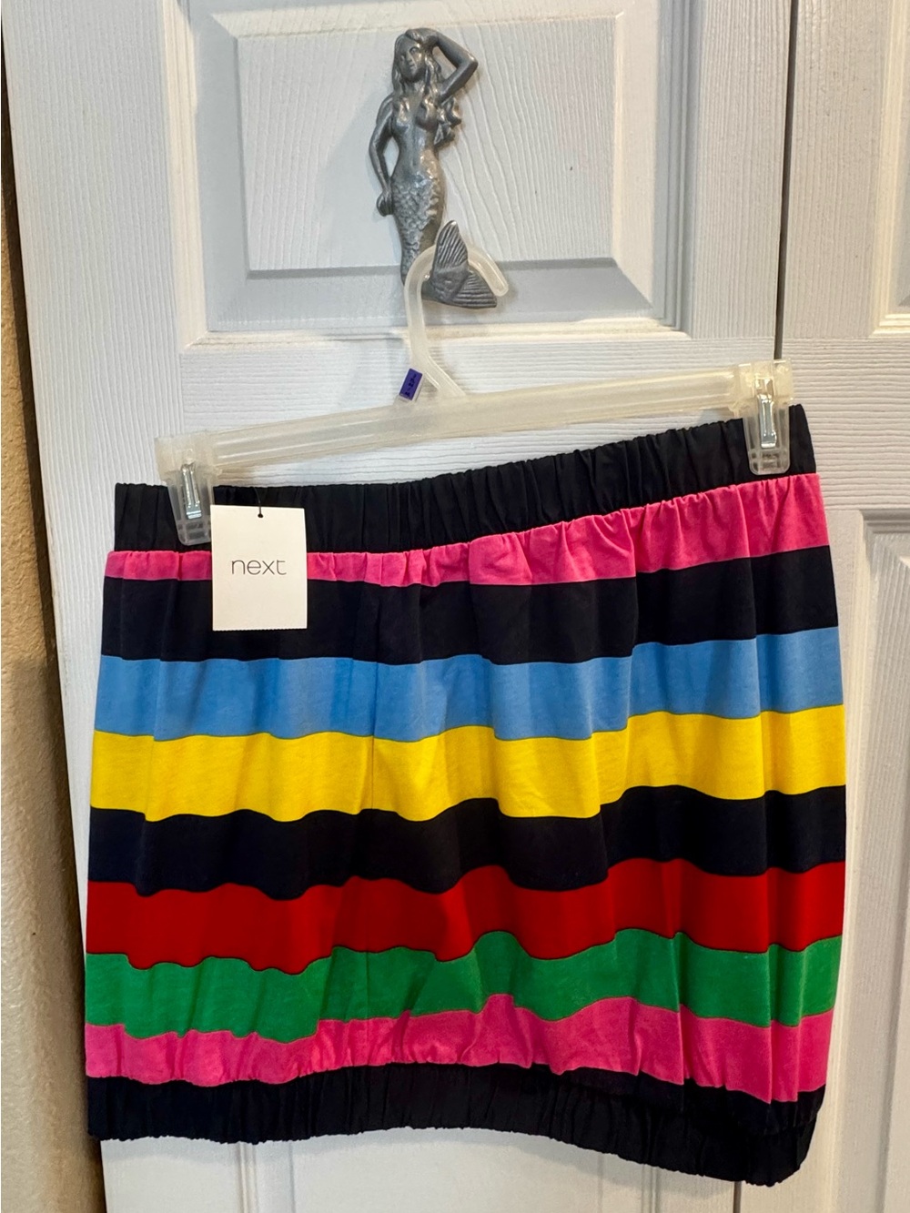 Next Brand NWT Bold Multi-Stripe Bubble Hem Tube Top